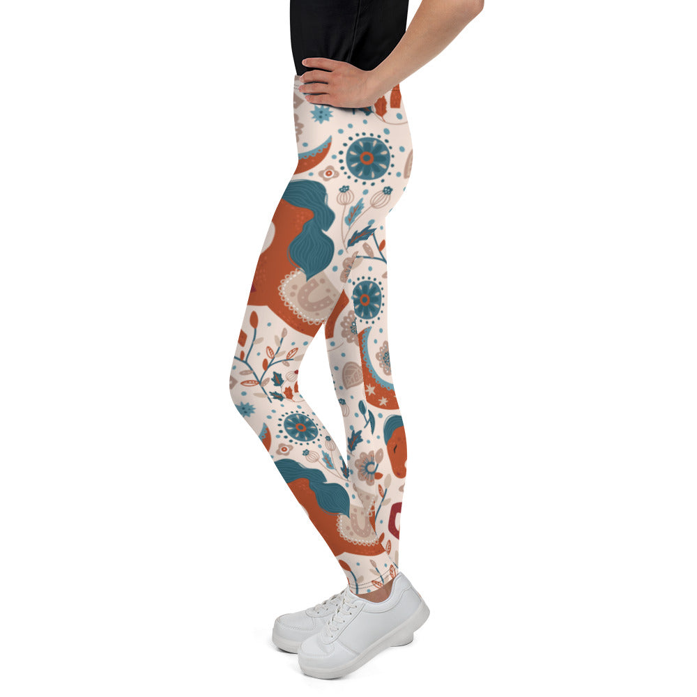 Magical Moonlit Horse Youth Leggings - Equestrian Kids Leggings - Comfy & Stretchy Horse Pattern - Support Young Riders