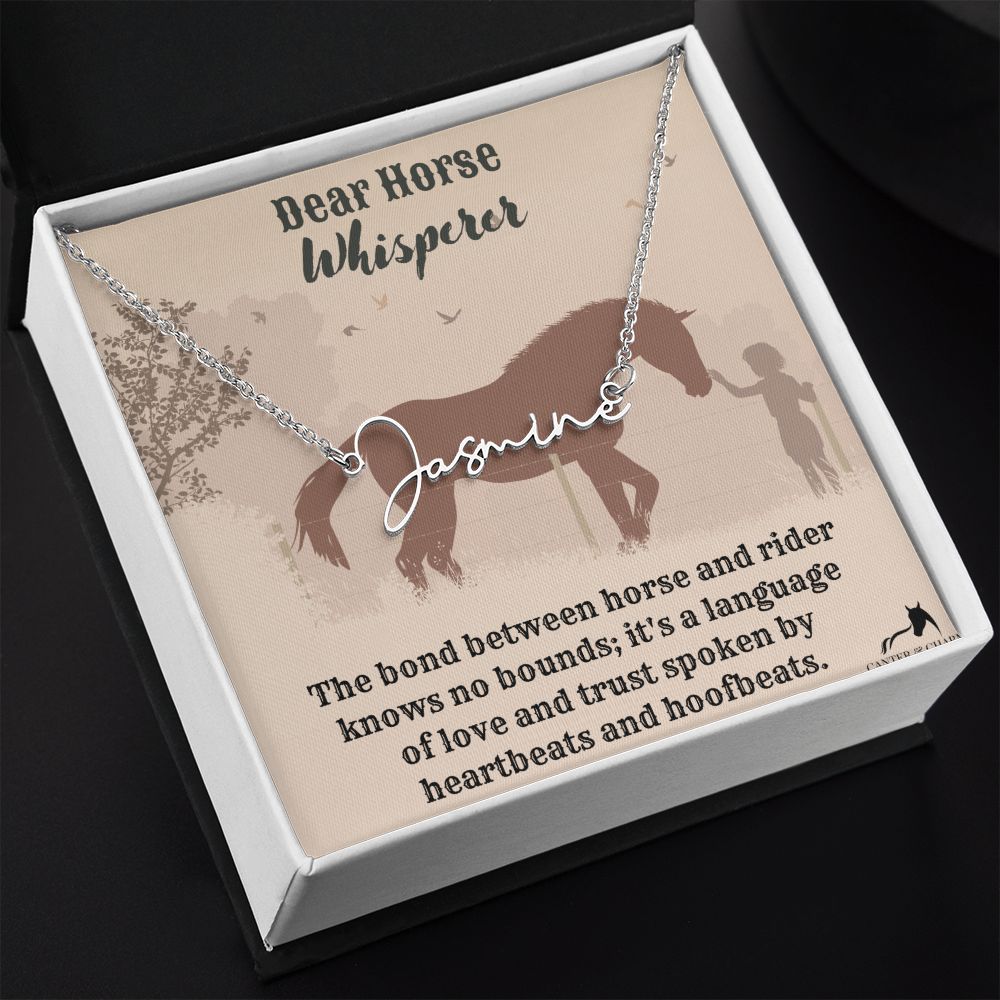 Equestrian Bond Personalized Name Necklace - Celebrate the Rider & Horse Connection