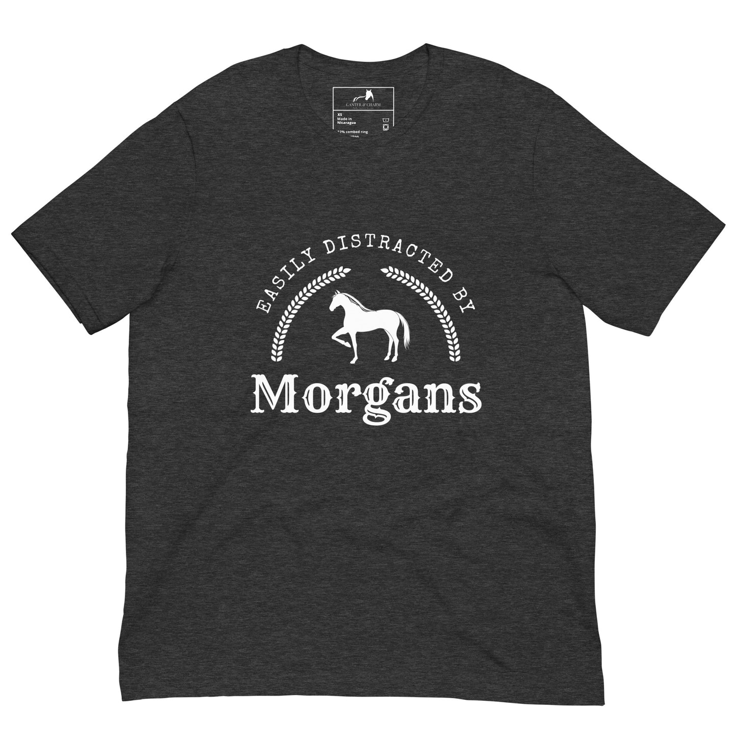 Easily Distracted by Morgans Tee - Adult Sizes - Horse Breed Enthusiast - Morgan Horse Lover - Equestrian Apparel - Equine Fashion