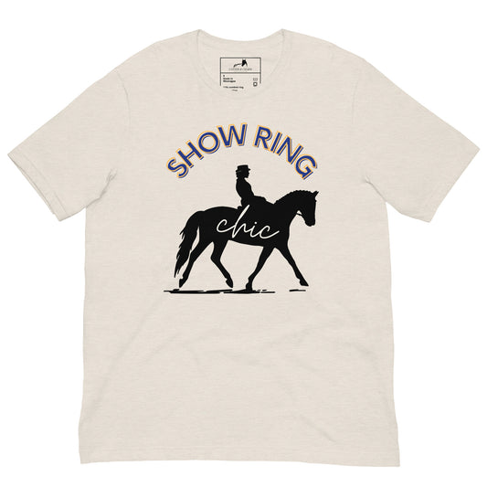 Adult Equestrian T-Shirt, Crew Neck, Dressage Horse & Rider, Show Ring Chic, Everyday & Pre-Show Apparel