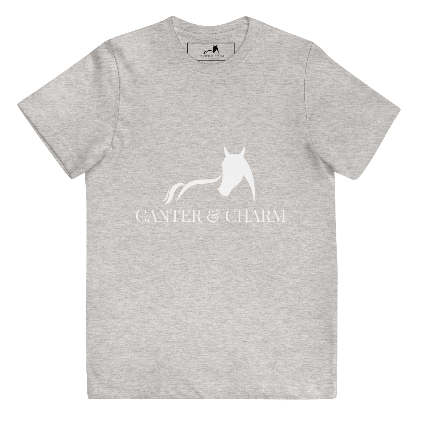 Canter & Charm Youth Logo Tee - Crew Neck, Youth Sizes - Equestrian Apparel - Horse Lover Gift - Equine Fashion