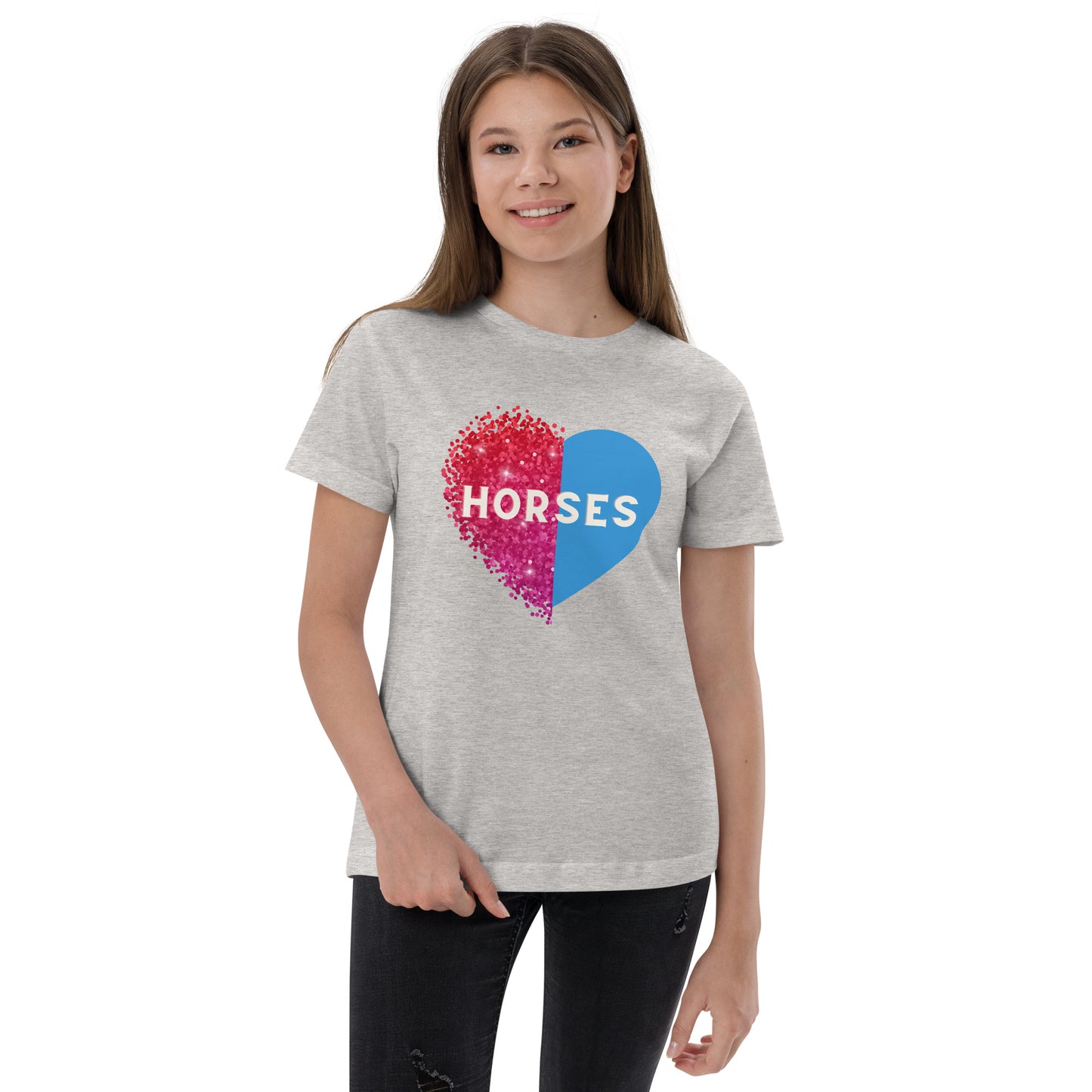 Equestrian Love Fading Heart Horse Tee - Youth - Horse Lover Gift - Equine Fashion - Equestrian Apparel