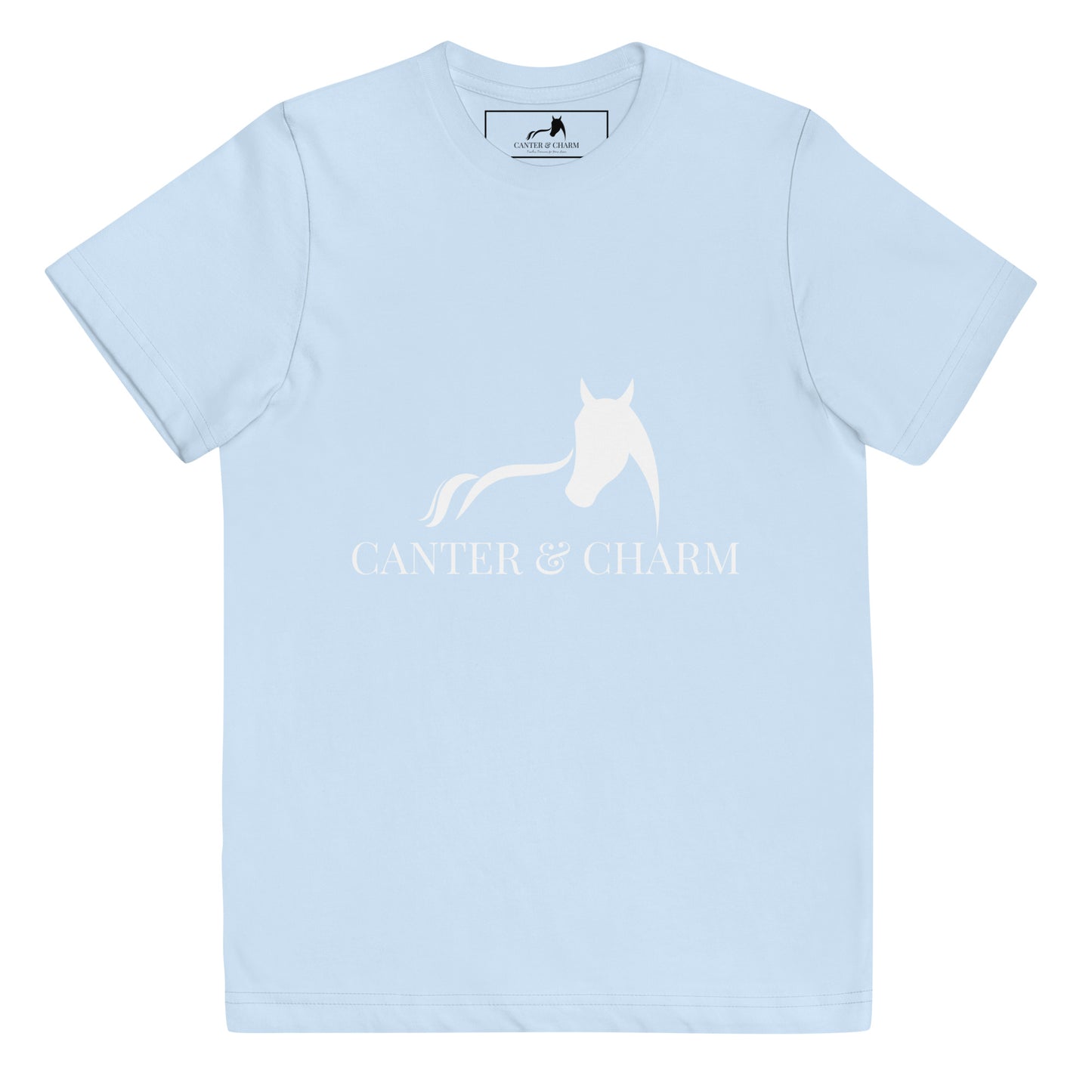 Canter & Charm Youth Logo Tee - Crew Neck, Youth Sizes - Equestrian Apparel - Horse Lover Gift - Equine Fashion