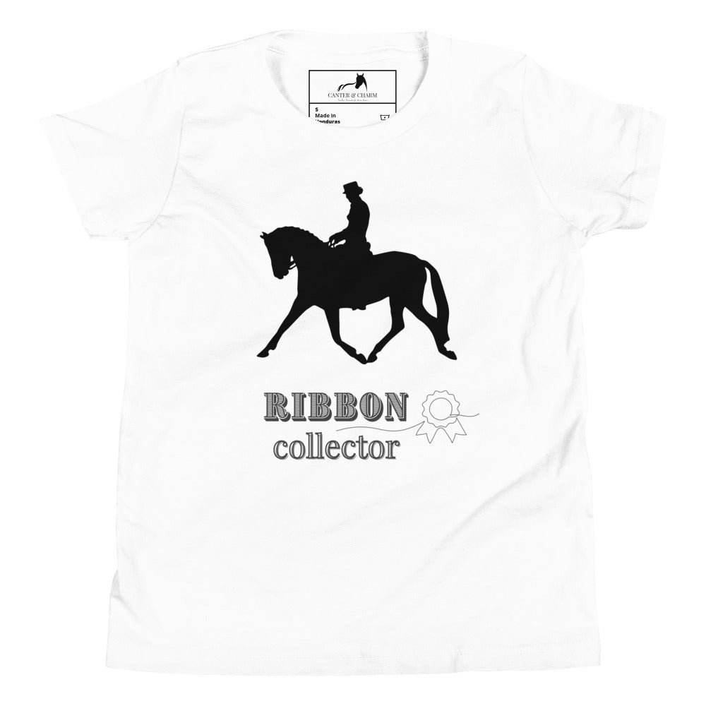 Ribbon Collector Youth Tee, Horse Show Shirt, Equestrian Gift, Kids Riding Apparel, Unisex Horse Lover T-Shirt, Cute Rider Clothing